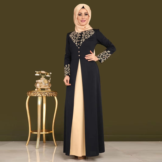 Elegant Embroidered Modest Maxi Dress – Jasmine Royale Collection